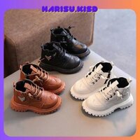 Harisu.kids Giày Boot Cổ Cao UNISEX Cho Bé Sành Điệu Giày Siêu Mềm Đế Chống Trơn Trượt Cao Cấp G187