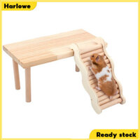 Harlowe Hamster Platform Có Thang Leo Núi, Đế Chơi Thú Cưng Nhỏ Bằng Gỗ, Hamster Chơi Nền Gỗ, Nhỏ