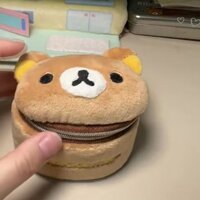 [Haroro] Danny Bear Ví đựng tiền xu Hộp trang sức dễ thương Phim hoạt hình Rilakkuma Túi trang sức Mini Du lịch di động Lưu trữ đồ trang trí Túi nhỏ Ví sáng tạo