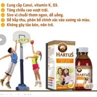 Hartus Canxi, bổ sung canxi,vitamin D3,vitamin K,hấp thụ Canxi  cho trẻ. Bổ sung Vitamin K giúp phân bổ canxi vào xương