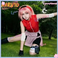 Haruno Sakura Cosplay Trang Phục NARUTO Sakura Sasuke Tóc Giả Đồng Phục Phụ Kiện Bộ Anime Carnival Đảng Cosplay Trang Phục