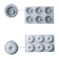 HAS MOUNTAIN - Amazing 6 Holes Swirl Cake Mold For Baking Dessert Art Mousse Silicone 3d Mould Silikonowe Moule Pastry Pan, (Style B)