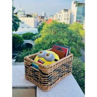 HASA - Giỏ Nhựa Giả Mây, Giỏ Đựng Đồ, 2 Màu, Decor, Handmade