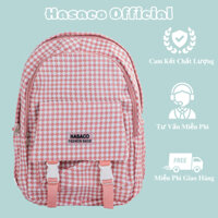 HASACO-Balo B1250 Kẻ Caro Nhỏ Phong Cách Basic Mang Đi Học Dành Cho Các Bạn Nữ, Nam