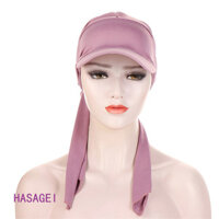 Hasagei Hồi Giáo Hijab Mũ Turban Nữ Bé Gái Mũ Bóng Chày Khăn Trùm Đầu Mũ Thể Thao Nữ HIjabs Underscarves Mũ Đuôi Dài Mũ Chemo Mũ