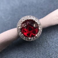 Hạt charm radiant bạc 925 màu đỏ