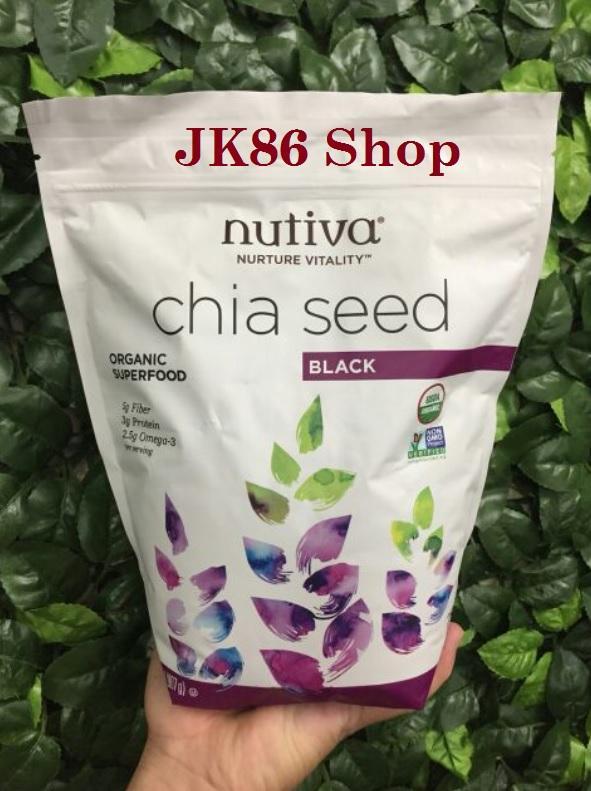 Hạt chia đen Hỗ Trợ Sức Khỏe Tim Mạch Giảm Cân Seed Black Nutiva  - 907 g