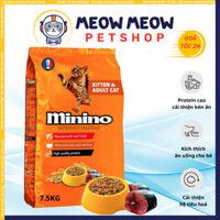 Hạt cho mèo MININO CÁ NGỪ BAO XÁ 7.5KG. Thức ăn khô dinh dưỡng cho mèo Minino Tuna.