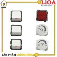 Hạt Công Tắc Vuông LiOA - Hạt Công Tắc, Đèn Báo, Cầu Thang, Bình Nóng Lạnh, Chiết Áp - Hạt công tắc 1 chiều 10A E18S12M
