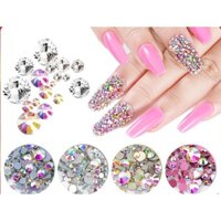 Hạt Đá Cườm hongkong (gói 800v) MIX SIZE-8LY-6LY 3d Lấp Lánh Trang Trí Móng Tay Nghệ Thuật