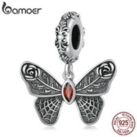 Hạt dây chuyền BAMOER BSC587 bạc 925 hình bướm thời trang xinh xắn