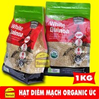Hạt Diêm Mạch Hữu Cơ Úc Absolute Organic White Quinoa 1kg - Diêm Mạch Trắng Australia (Ruvask chuyên hạt chia Úc óc chó Mỹ hạnh nhân hạt điều...)