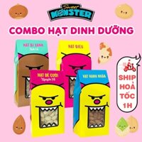 Hạt điều rang muối, dẻ cười, hạnh nhân, bí xanh Sweet Monster VN thơm ngon bổ dưỡng, quà tết cao cấp thiết kế độc quyền