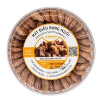 Hạt Điều Xếp Hoa Rang Muối 500G (350g hạt, 150g hũ nhựa) Nguyên Hạt Hũ Tròn