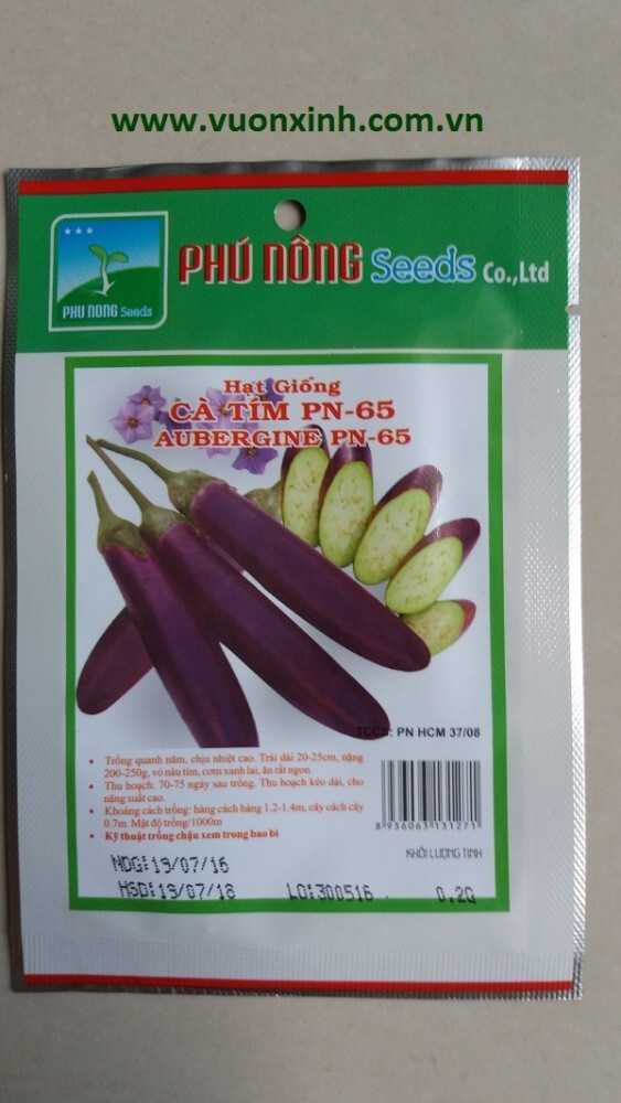 Hạt giống cà tím Phú Nông PN-65 gói 0,2g
