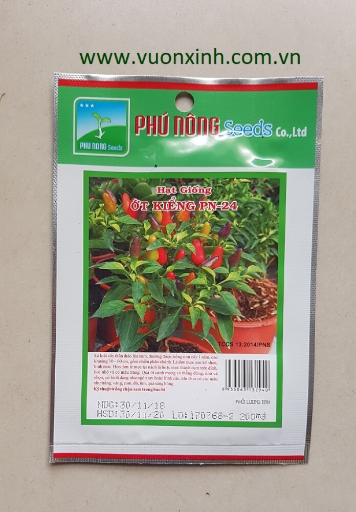 Hạt giống ớt kiểng Phú Nông Seeds PN-24 gói 0,2g