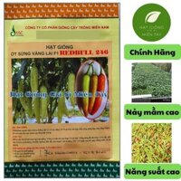 Hạt Giống Ớt Sừng Vàng Lai F1 REDBULL 246 (GÓI 5G)-Trái to, thẳng, dài 12-14cm, thịt dày, cứng, vỏ bóng