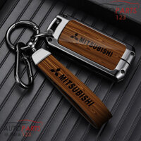 [Hạt Gỗ] Hợp Kim Kẽm & Da Ô Tô Da Ô Tô Từ Xa Chìa Khóa Bao Da Móc Khóa Cho Mitsubishi Outlander Xpander Triton ASX LANCER Pajero Sport 3 2020G Eclipse Cross L200