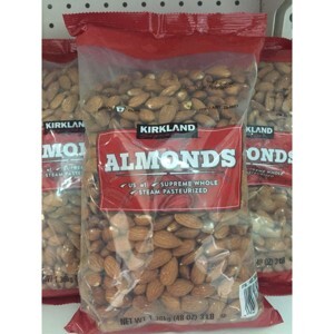 Hạt hạnh nhân sấy khô không muối Kirkland Signature Almonds - 1.36 kg