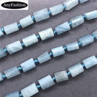 Hạt hình khối lăng kính Aquamarine Miếng đệm đá rời tự nhiên Tự làm cho đồ trang sức ✲