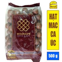 Hạt Macca Úc CAO CẤP Mourads 500g - Hạt Mắc Ca Nứt Vỏ Maccadamia Roasted (Ruvask chuyên óc chó hạt chia diêm mạch hạt dẻ cười nho khô)