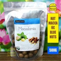 Hạt Macca Úc Nứt Vỏ Tự Nhiên Blue Nuts 500g - Macadamia Australian ( Ruvask Chuyên Hạt Chia Óc Chó Hạnh Nhân Hạt Dẻ Cười )