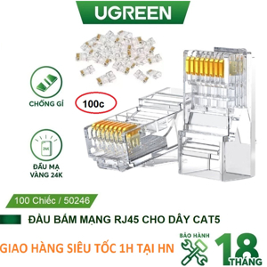 Hạt mạng Cat5e Ugreen 50246 túi 100 hạt