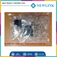 Hạt mạng Cat6 -2 mảnh Chân vàng cao cấp