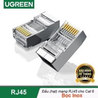 Hạt mạng Cat6 RJ45 Ugreen 50248 (Hộp100 chiếc) Chính Hãng NW111 bọc INOX chống nhiễu