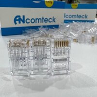 Hạt mạng Cat6 UTP ANCOMTECK AC-US6-P100, chân sole đồng rãnh to chính hãng