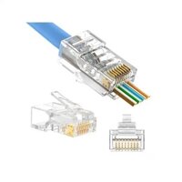 Hạt mạng Cat6 xuyên thấu túi 100 Chân đồng