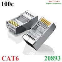 Hạt mạng RJ45 Cat6 FTP lõi 1,2mm hộp 100c mạ vàng 50U Ugreen 20893 cao cấp (bọc sắt)