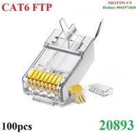 Hạt mạng RJ45 Cat6 FTP lõi 1,2mm hộp 100c mạ vàng 50U Ugreen 20893 cao cấp (bọc sắt)