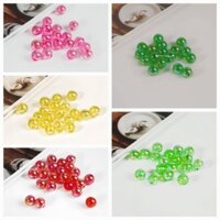 Hạt nhựa acrylic màu xanh ánh cừ có lỗ gói 500g nhiều màu 6--8--10mm handmade