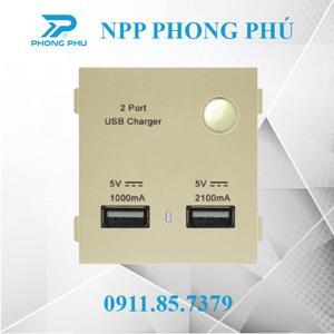 Hạt ổ cắm đôi USB màu vàng EL-U02