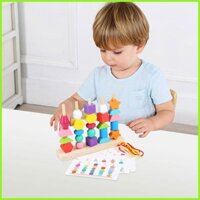 Hạt Phân Loại Đồ Chơi Tương Tác Trẻ Em Phù Hợp Với Trò Chơi Viền Gỗ Hạt Đồ Chơi Mầm Non Màu Sắc Tươi Sáng Phân Loại tayenivn