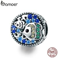 Hạt Phụ Kiện Bamoer SCC764 SCC683 bạc 925 Đính Pha Lê Kiểu Đại Dương Dùng Làm Vòng Cổ/ Vòng Tay Thủ Công