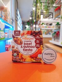 Hạt Quinoa , thịt bò fiesta, rau củ Happytot Organic 12th (128g)