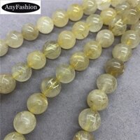 Hạt thạch anh tóc màu vàng 4-12mm Đá rời tự nhiên tự làm cho vòng tay