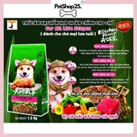 Hạt thức ăn cho chó Kitcher Flavor vị cá hồi rau củ quả và gà rong biển gói 1.5kg