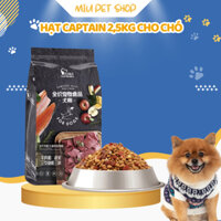 Hạt thức ăn cho cún, Hạt Captain 2,5kg mix thịt bò, phô mai, cá hồi, rau củ, hạt cho chó