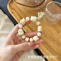 Hạt tròn bồ đề khoảng 12mm với vòng tay thời trang phô mai kitty Mèo Phượng Hoàng
