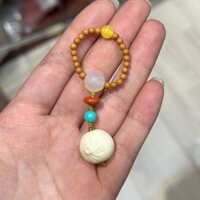 Hạt tròn hạt ô liu xoắn tay hình trái cây ngà voi nhỏ, hạt đá mã não, hạt hổ phách