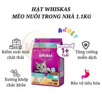 Hạt Whiskas cho mèo trưởng thành nuôi trong nhà Whiskas Indoor gói 1.1kg