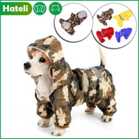 Hateli Áo Mưa Cho Thú Cưng Cho Chó Hai Lớp Áo liền quần Chống Thấm Nước Phản Quang Chó Mèo Bốn Chân Quần Áo Thú Cưng Áo Khoác Mùa Áo Mưa