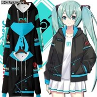 Hatsune Miku Anime Cosplay Trang Phục Kaedehara Kazuha Unisex Người Lớn Áo Khoác Dây Kéo Áo Khoác