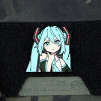 Hatsune MIKU Anime Kim Loại Velcro Hoạt Hình Ba Lô Trang Trí Đạo Đức Tem
