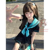 Hatsune Miku cos Trường Nhật Bản dành cho bộ đồ thủy thủ đồng phục váy xếp ly lưng cao Bộ hai mảnh