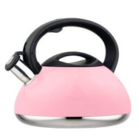 HausRoland Tea Kettle Stainless Steel Whistling 3.2-Quart Stove Top Induction Modern Candy Color Kettle Teapot (GS-04015A-734B, Pink)