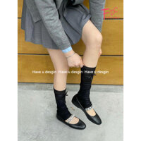 Have u desgin Ice Silk Kem Chống Nắng Tất Mùa Hè Cô Gái Giữa Ống Tất Cọc Nữ Chân Trắng Bao Da Phong Cách Ba Lê Bê Tất